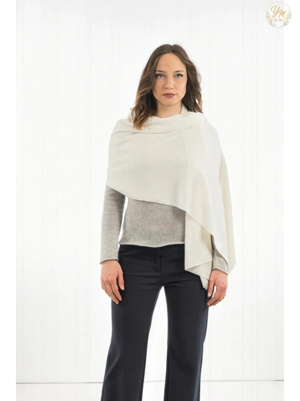 Italian Cashmere Wool Blend Stole Wrap Shawl 24x73